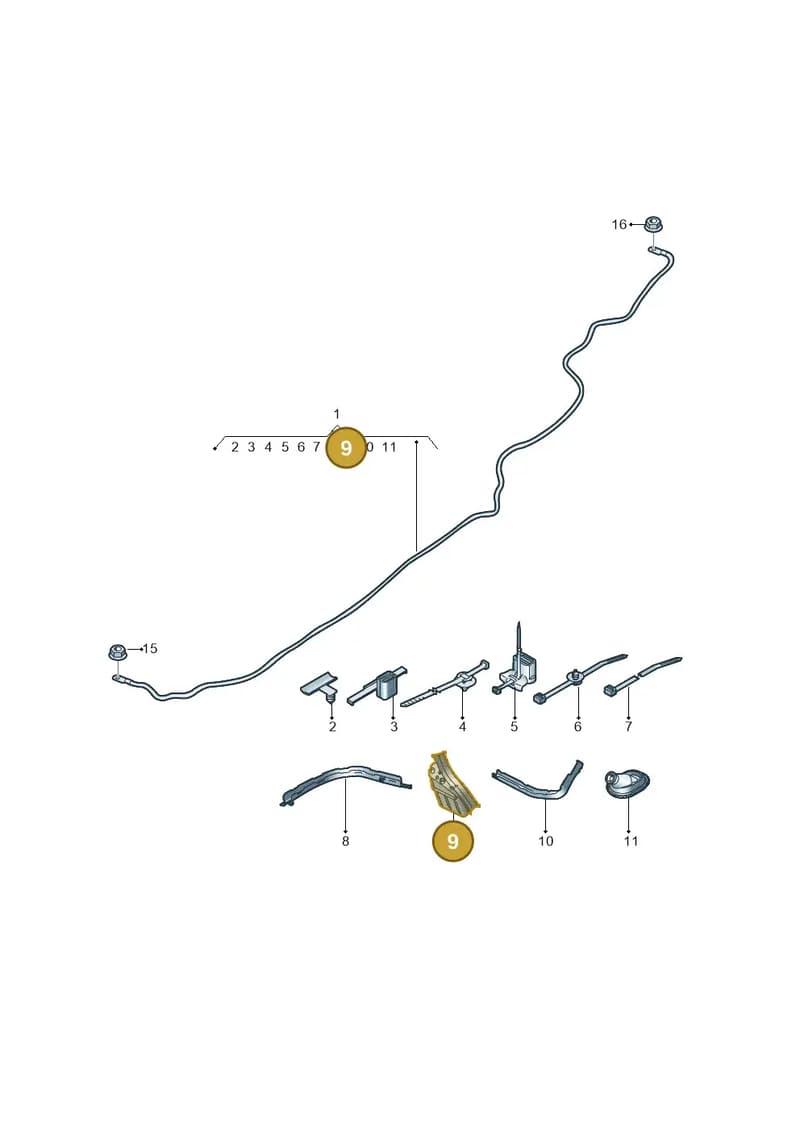 3G0971615D — Audi A3 Sportback (2019-2025) diagram 596972035, position 9