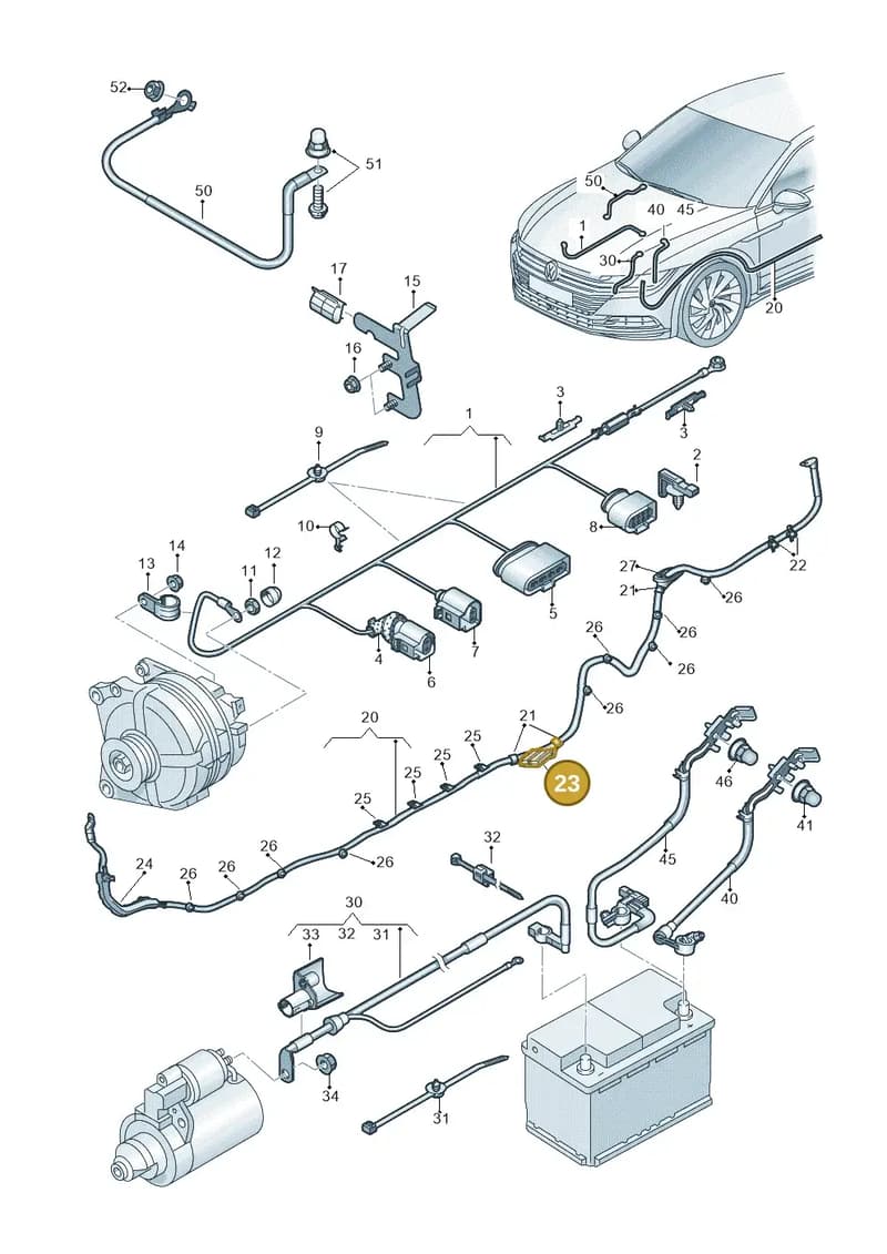 3G0971615D — Volkswagen Arteon (2017-2025) diagram 828971650, position 23