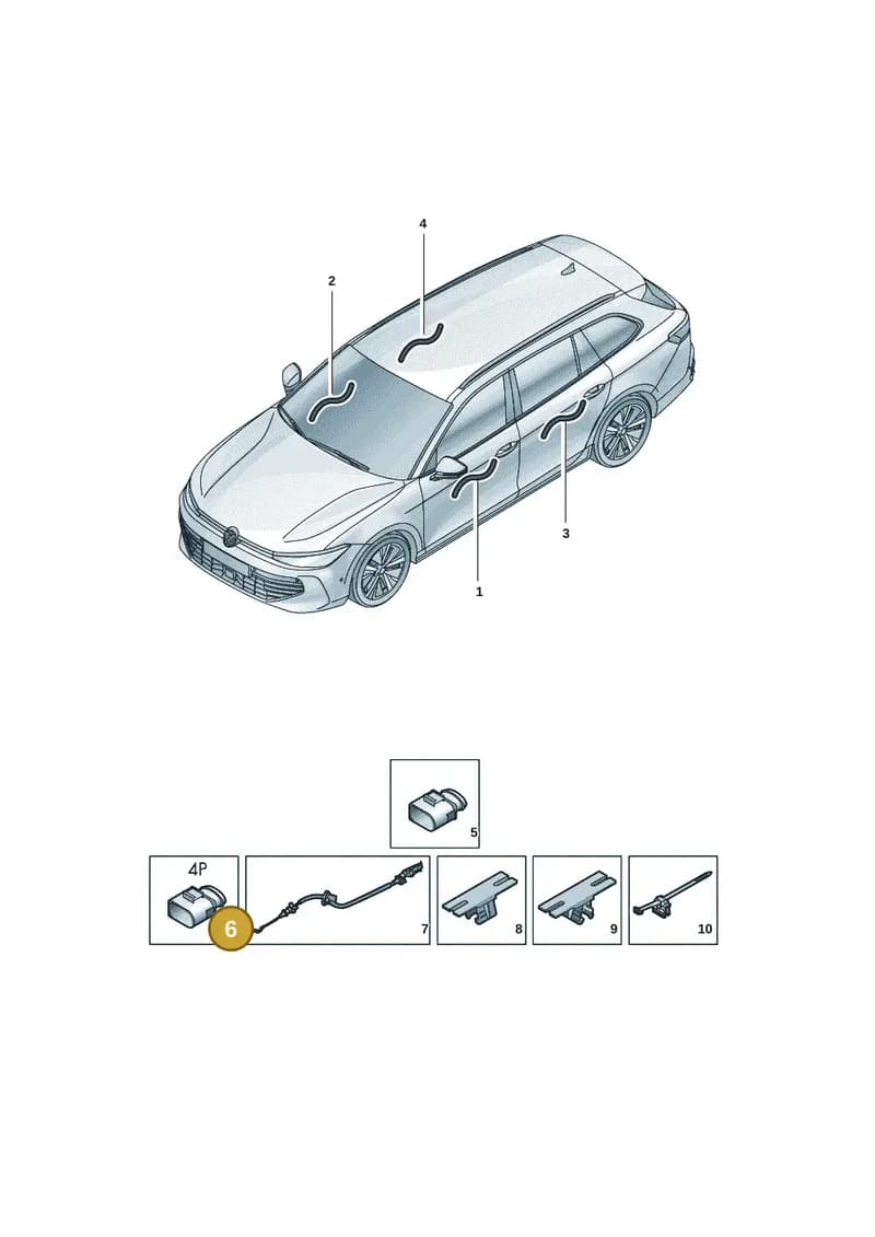 3G0973706 — Volkswagen Passat Estate (2023-2025) diagram 3j0972360, position 6