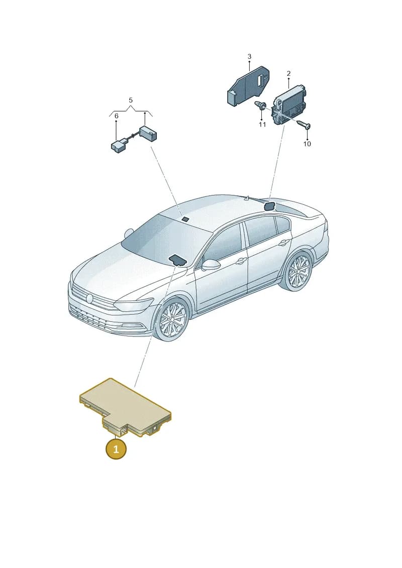 3G0980611 — Volkswagen Passat Saloon (2014-2024) diagram 793035500, position 1