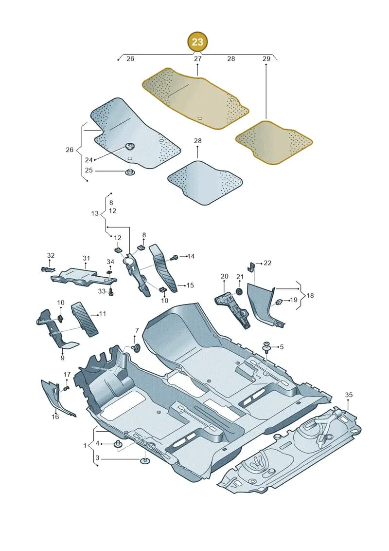 3G1863011AVZD — Volkswagen Passat saloon (2014-2024) diagram 780863000, position 23