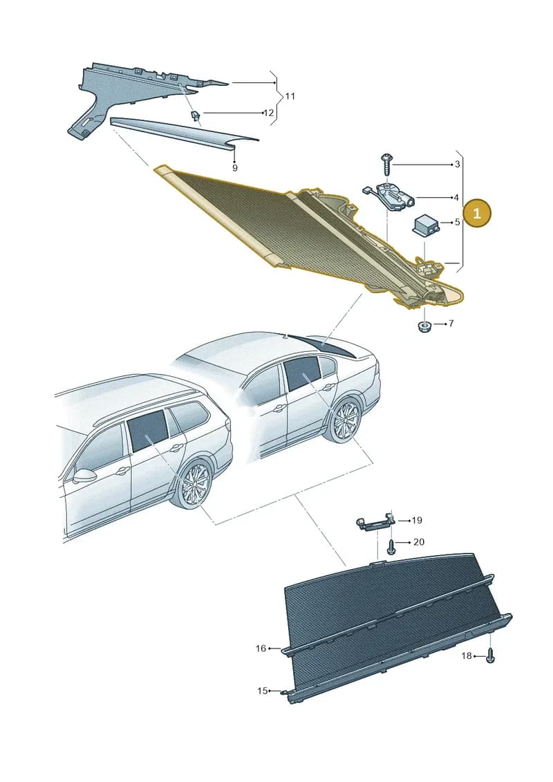 3G58613259B9 — Volkswagen Passat saloon (2014-2024) diagram 793861000, position 1
