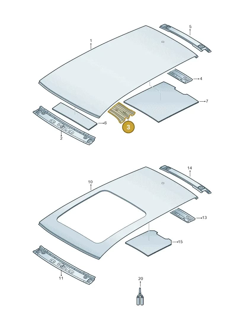 3G7817119 — Volkswagen Arteon (2017-2025) diagram 828817020, position 3