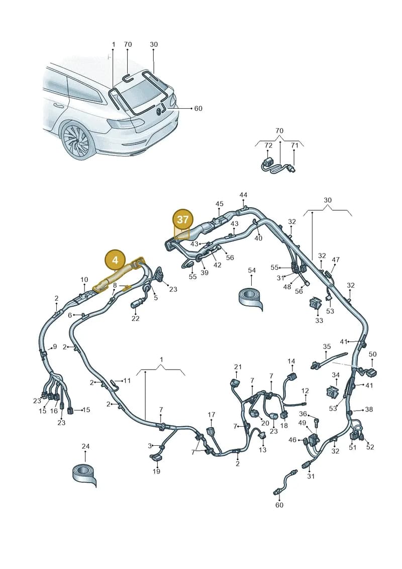 3G7971829A — Volkswagen Arteon (2017-2025) diagram 828972087, position 4+37