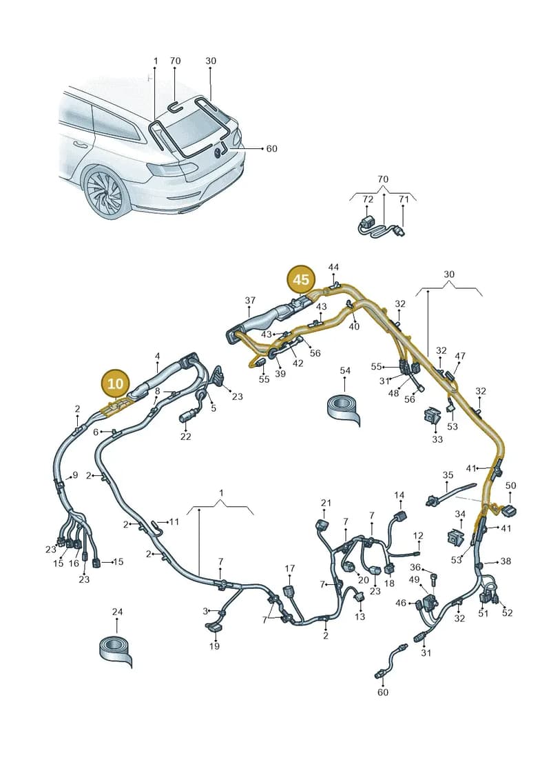 3G7971897 — Volkswagen Arteon (2017-2025) diagram 828972087, position 10+45