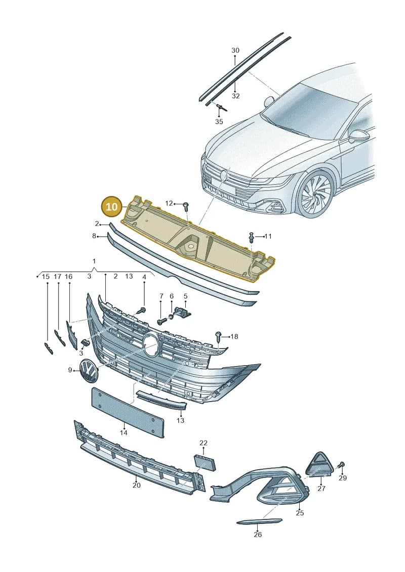 3G8853037C9B9 — Volkswagen Arteon (2017-2025) diagram 828853010, position 10