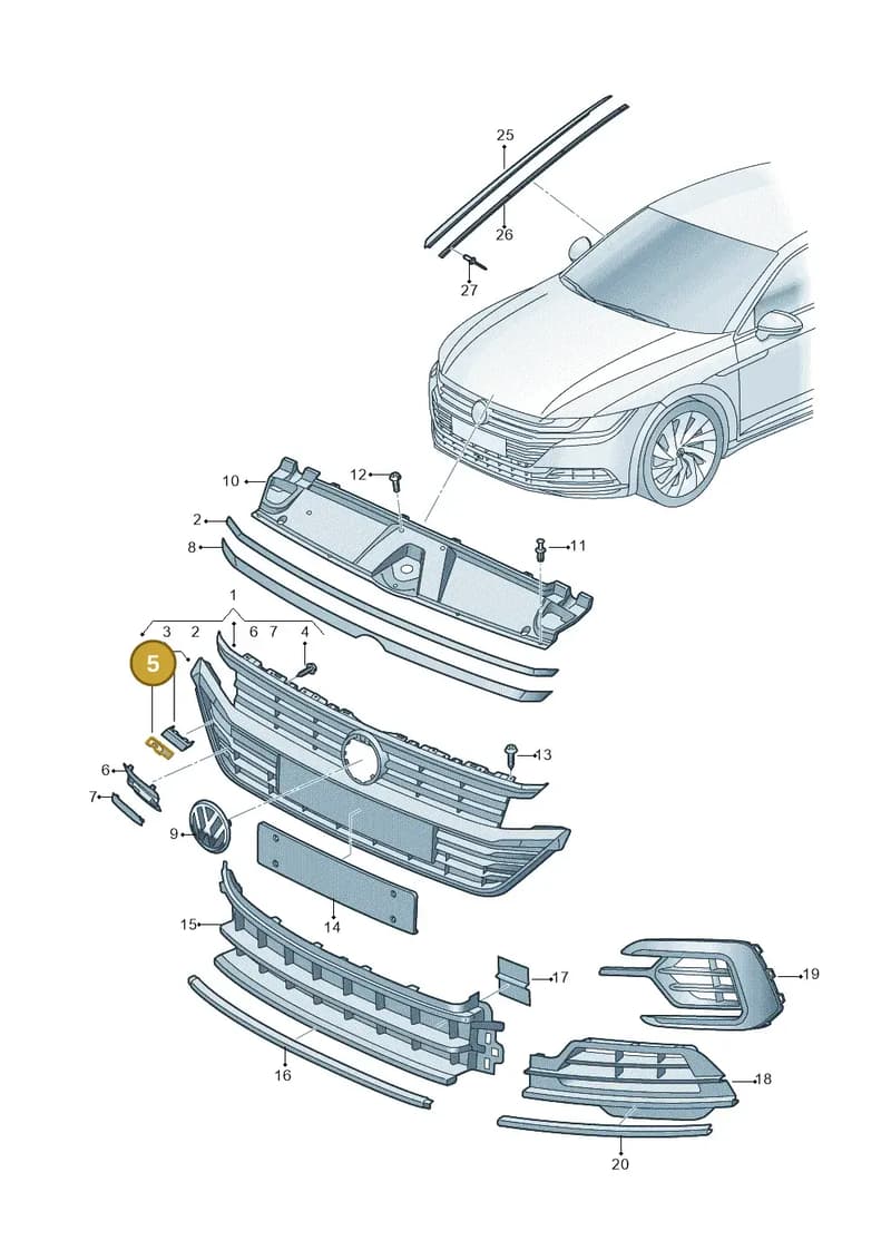 3G8853203B — Volkswagen Arteon (2017-2025) diagram 828853000, position 5