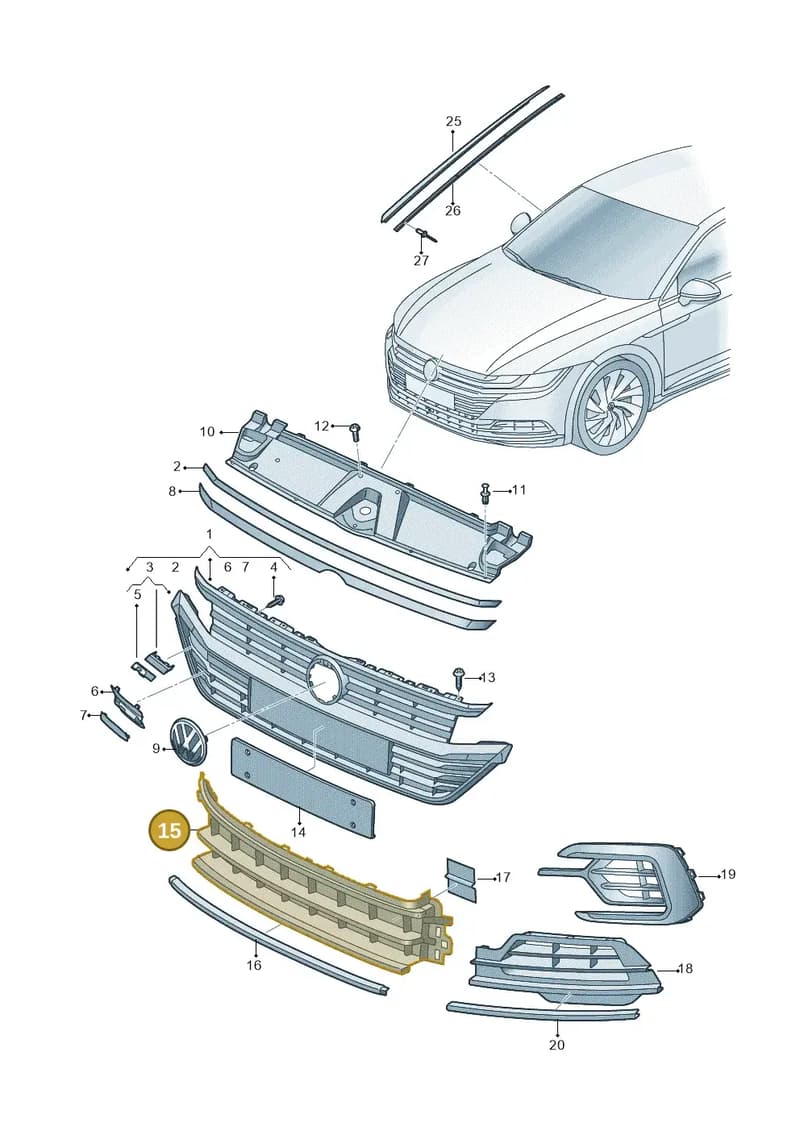 3G8853460A2ZZ — Volkswagen Arteon (2017-2025) diagram 828853000, position 15