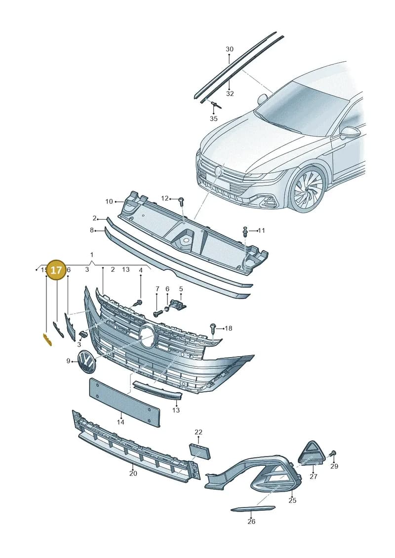 3G8853460B2ZZ — Volkswagen Arteon (2017-2025) diagram 828853010, position 17
