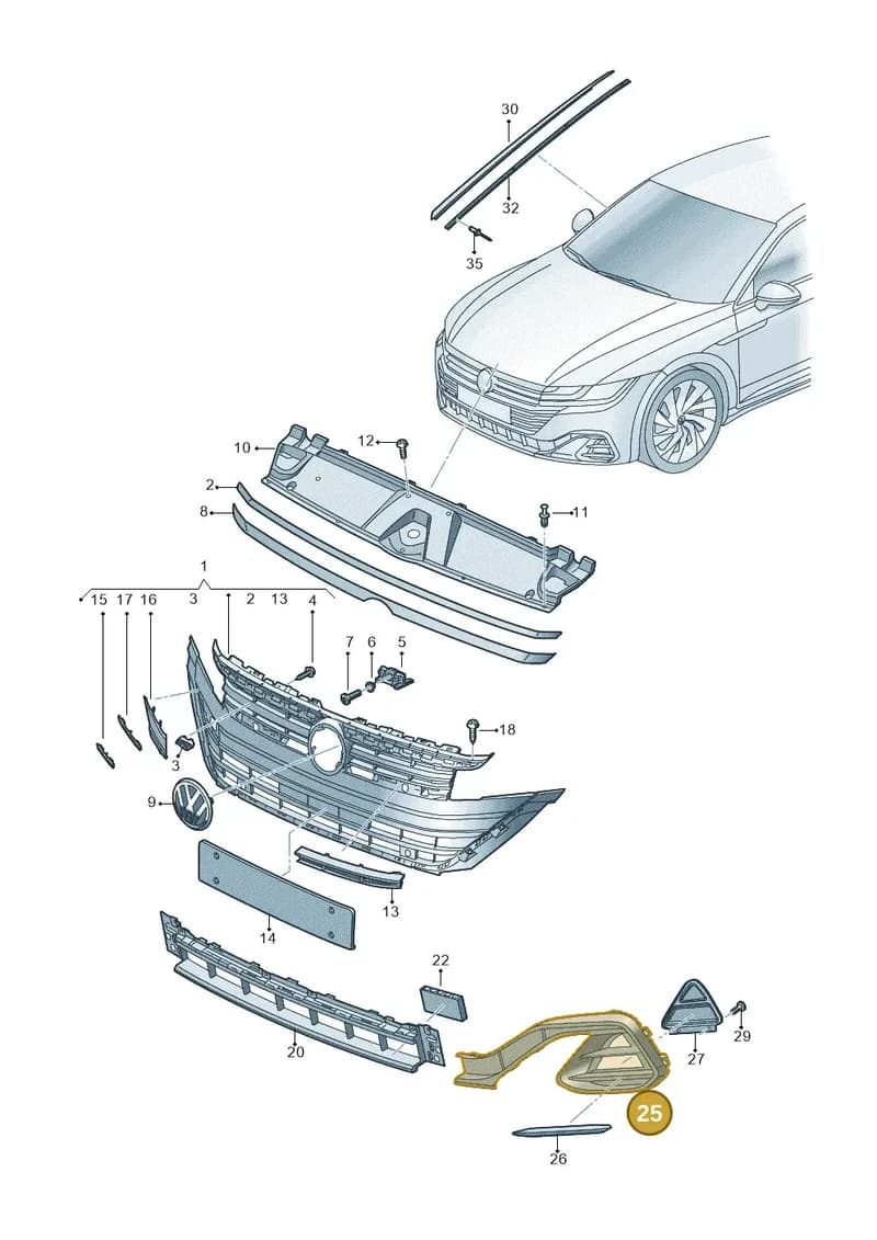 3G8853677C9B9 — Volkswagen Arteon (2017-2025) diagram 828853010, position 25