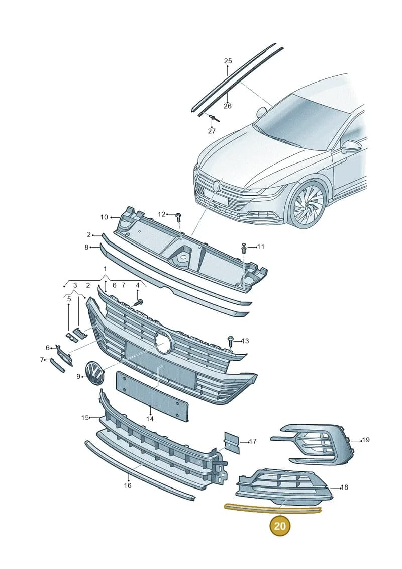 3G8853677C9B9 — Volkswagen Arteon (2017-2025) diagram 828853000, position 20