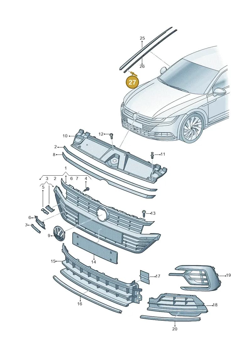 3G8853950A9B9 — Volkswagen Arteon (2017-2025) diagram 828853000, position 27