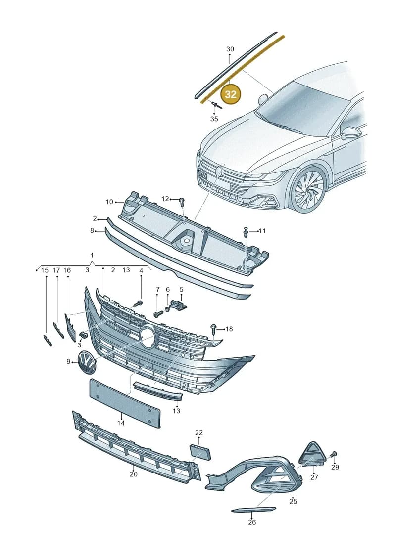 3G8854541 — Volkswagen Arteon (2017-2025) diagram 828853010, position 32