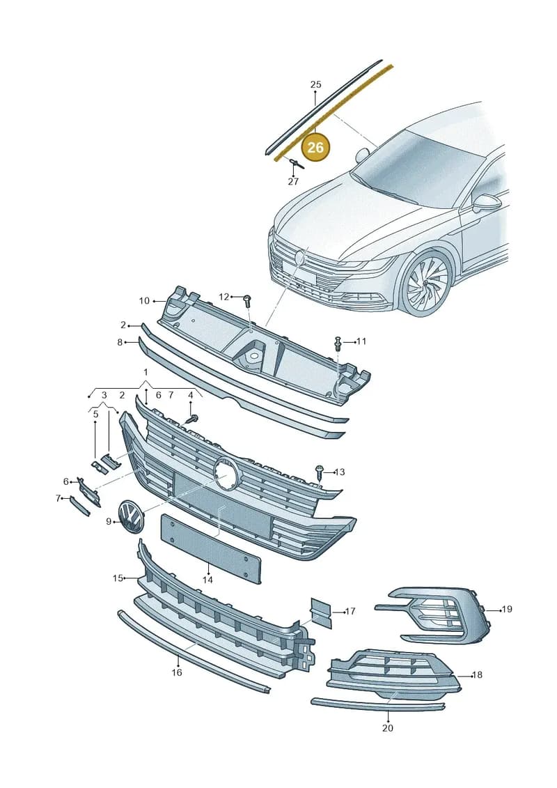 3G8854541 — Volkswagen Arteon (2017-2025) diagram 828853000, position 26