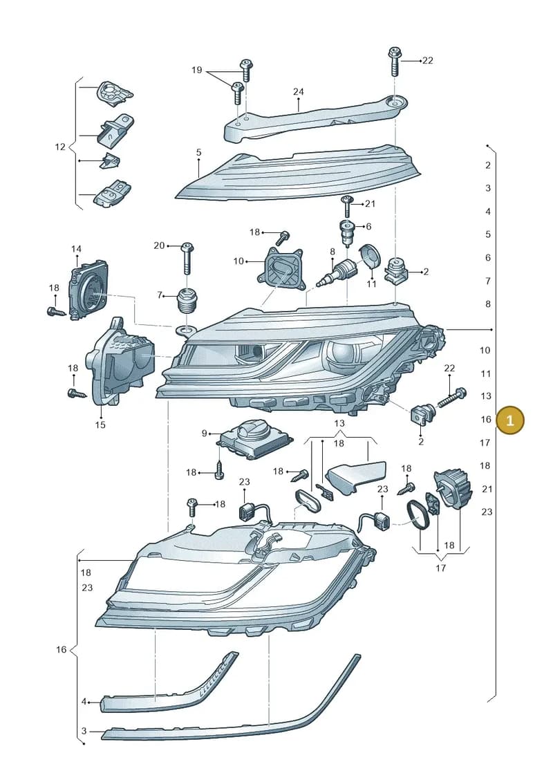 3G8941114J — Volkswagen Arteon (2017-2025) diagram 828941100, position 1