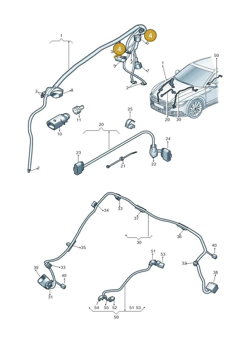 3G8971890A — Volkswagen Arteon (2017-2023) diagram 828971880, position 4