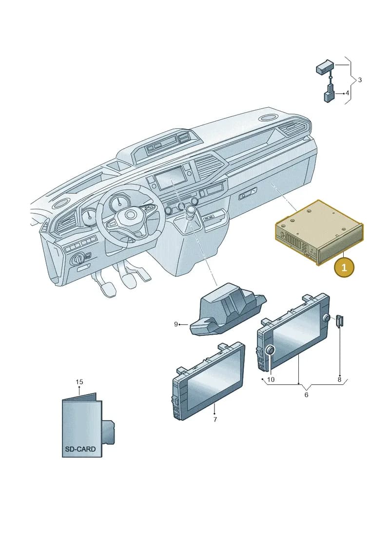 3G9035876F — Volkswagen Transporter Multivan (2019-2024) diagram 7em035005, position 1