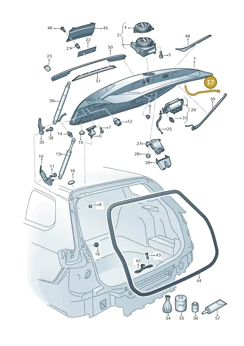 3G9827861B — Volkswagen Passat Saloon (2014-2024) diagram 793827300, position 17