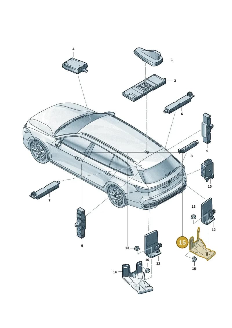 3J0035462A — Volkswagen Passat Estate (2023-2025) diagram 3j0035200, position 15