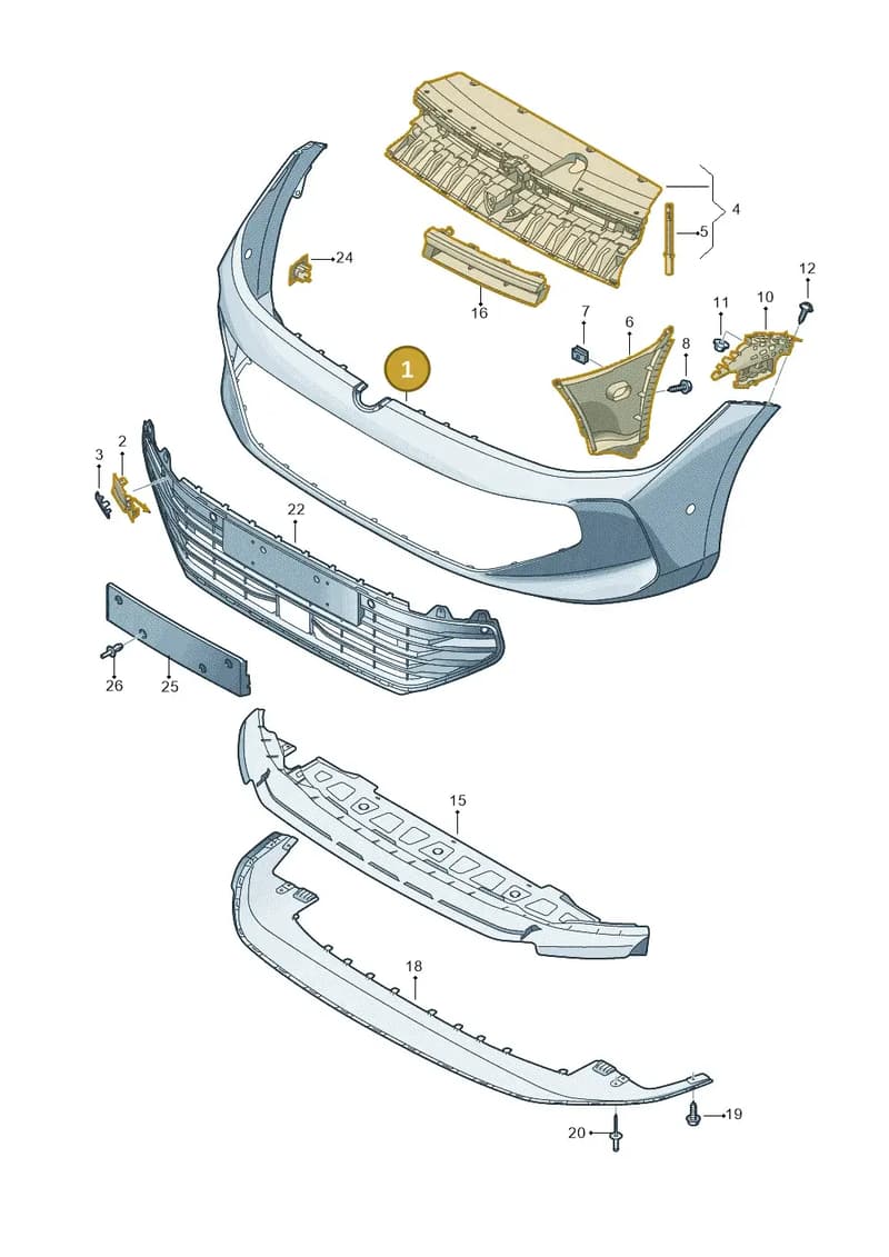 3J0807221CGRU — Volkswagen Passat Estate (2023-2025) diagram 3j0807010, position 1