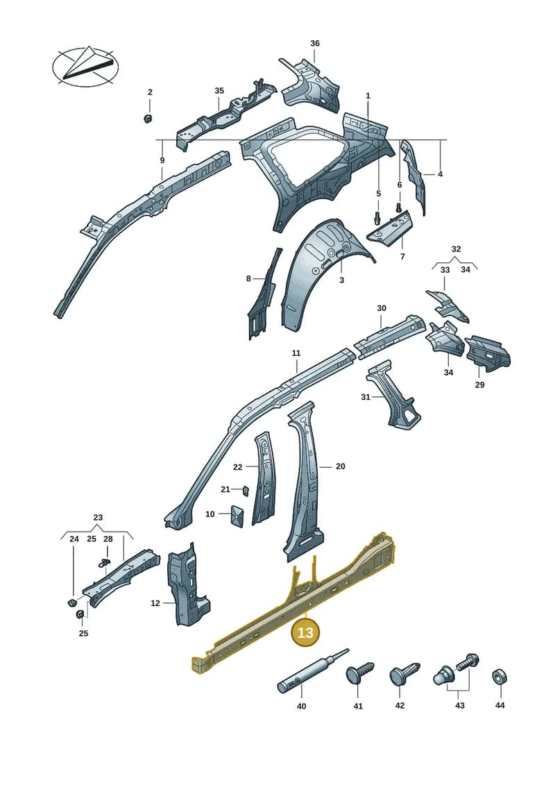 3J0810608 — Volkswagen Passat Estate (2023-2025) diagram 3j0809000, position 13
