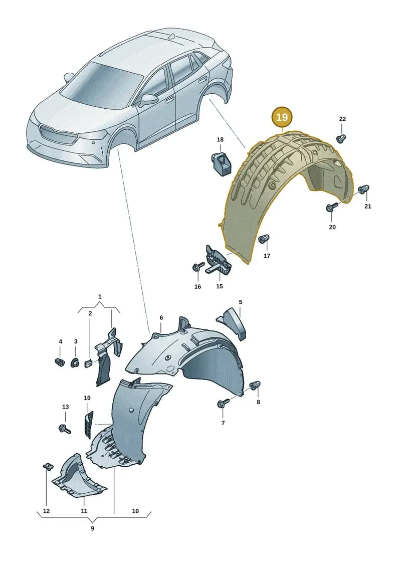 3J0810971 — Skoda Superb Combi (2023-2024) diagram 3p0821050, position 19