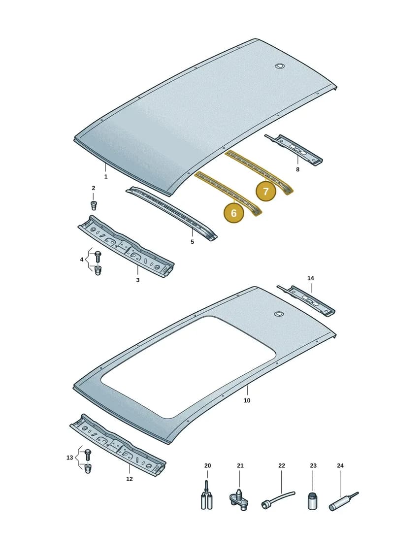 3J0817120 — Volkswagen Passat Estate (2023-2025) diagram 3j0817000, position 6+7