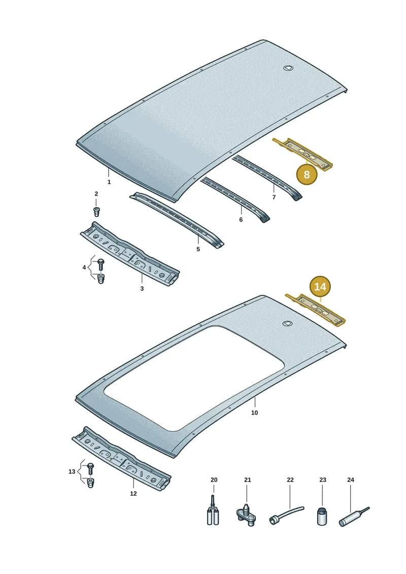 3J0817163 — Volkswagen Passat Estate (2023-2025) diagram 3j0817000, position 8+14