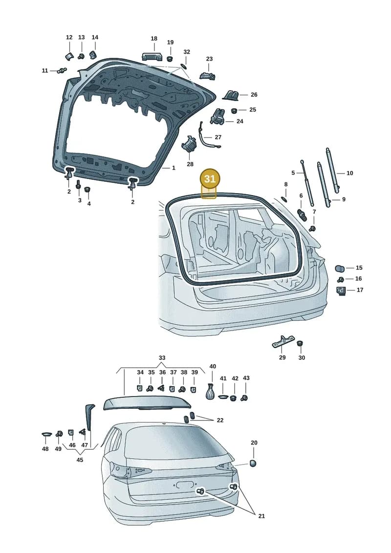 3J0827705A — Skoda Superb Combi (2023-2024) diagram 3p0827010, position 31