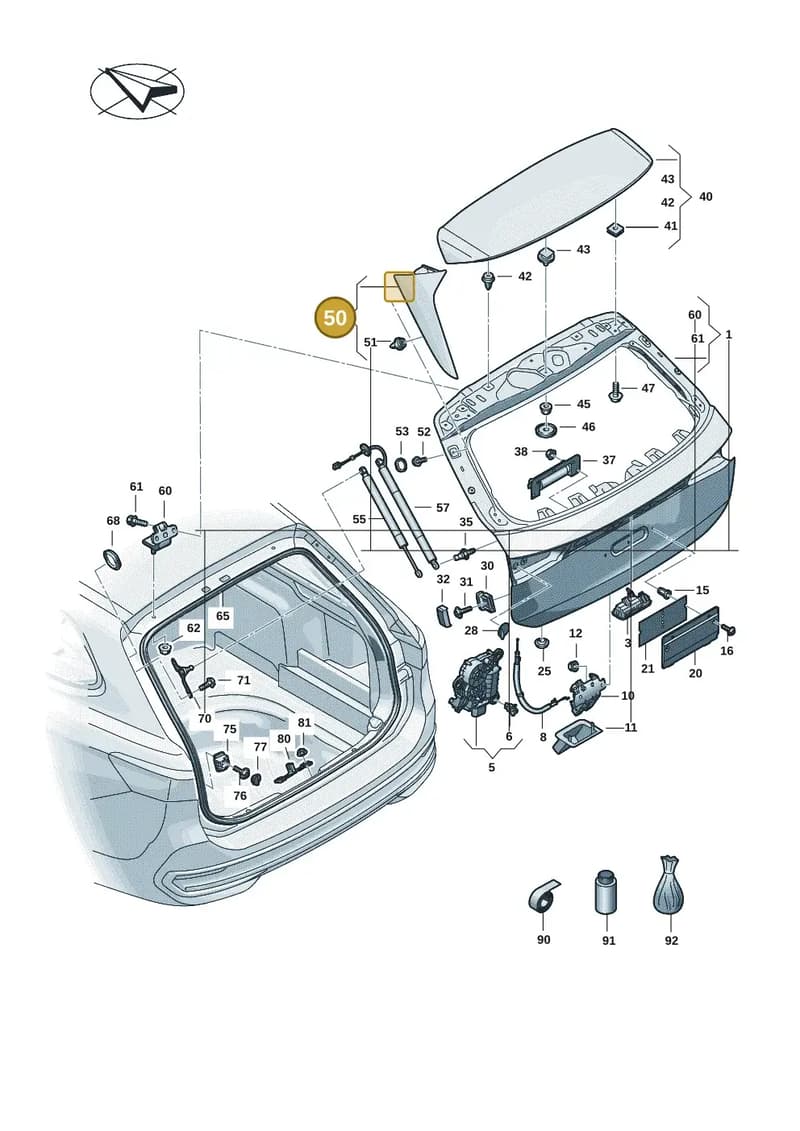 3J0827940B041 — Volkswagen Passat Estate (2023-2025) diagram 3j0827000, position 50