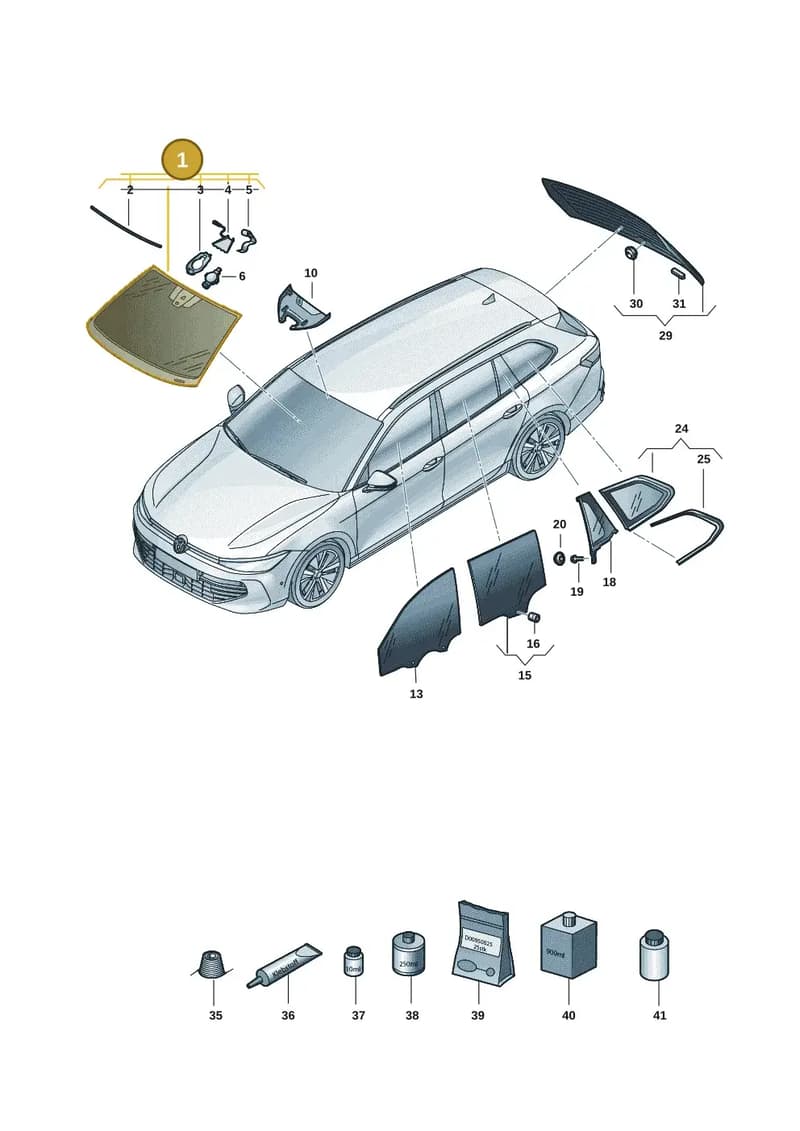 3J0845011GNVB — Volkswagen Passat Estate (2023-2025) diagram 3j0845000, position 1