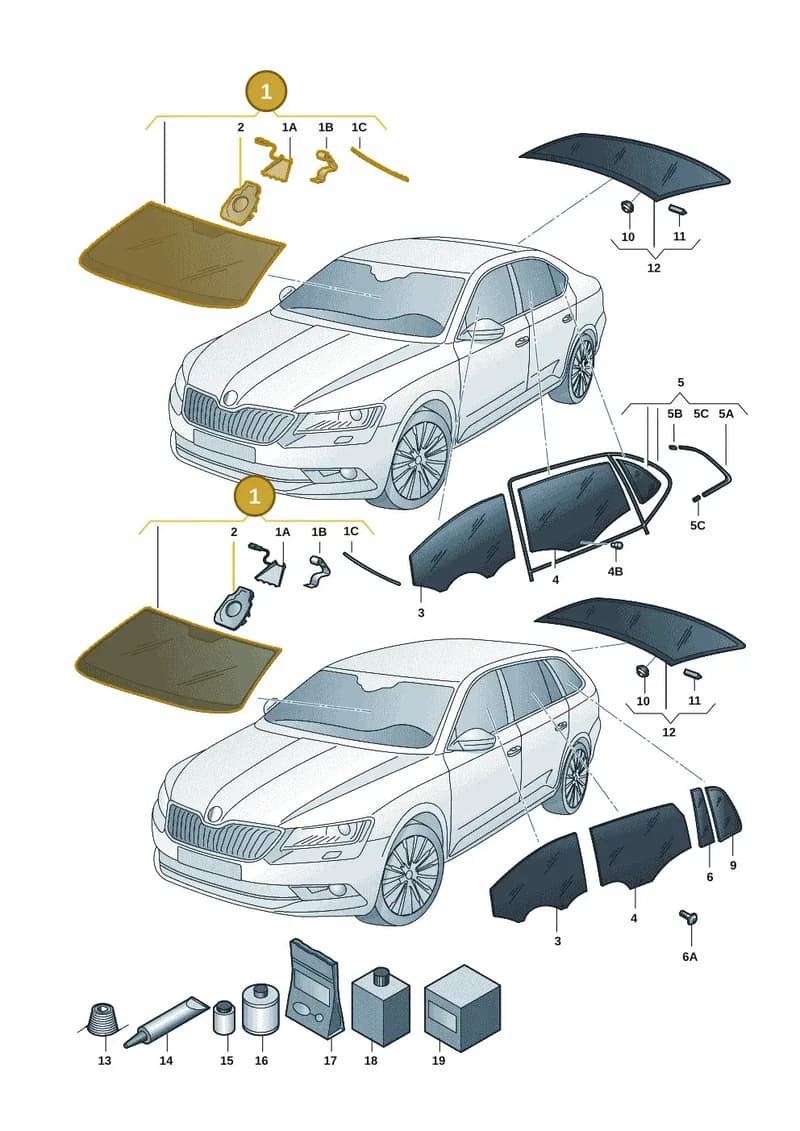 3J0845011JNVB — Skoda Superb Combi (2023-2024) diagram 3p0845000, position 1