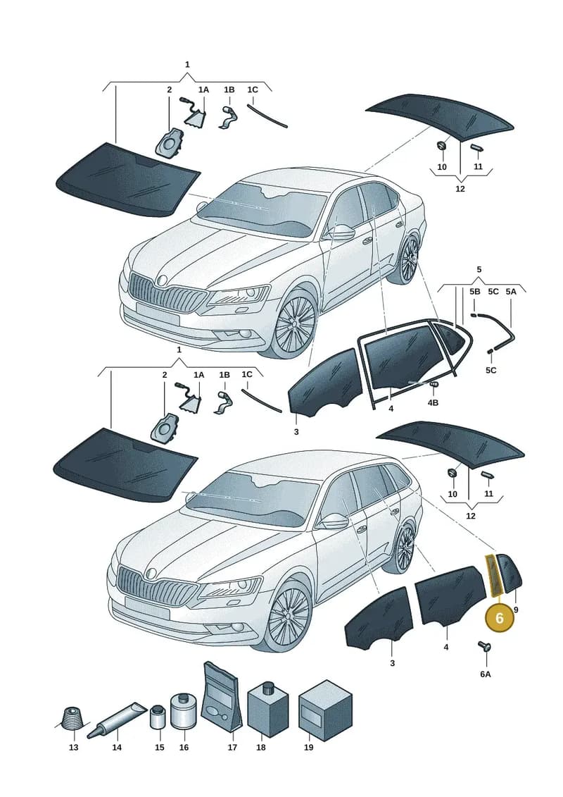 3J0845214 — Skoda Superb Combi (2023-2024) diagram 3p0845000, position 6