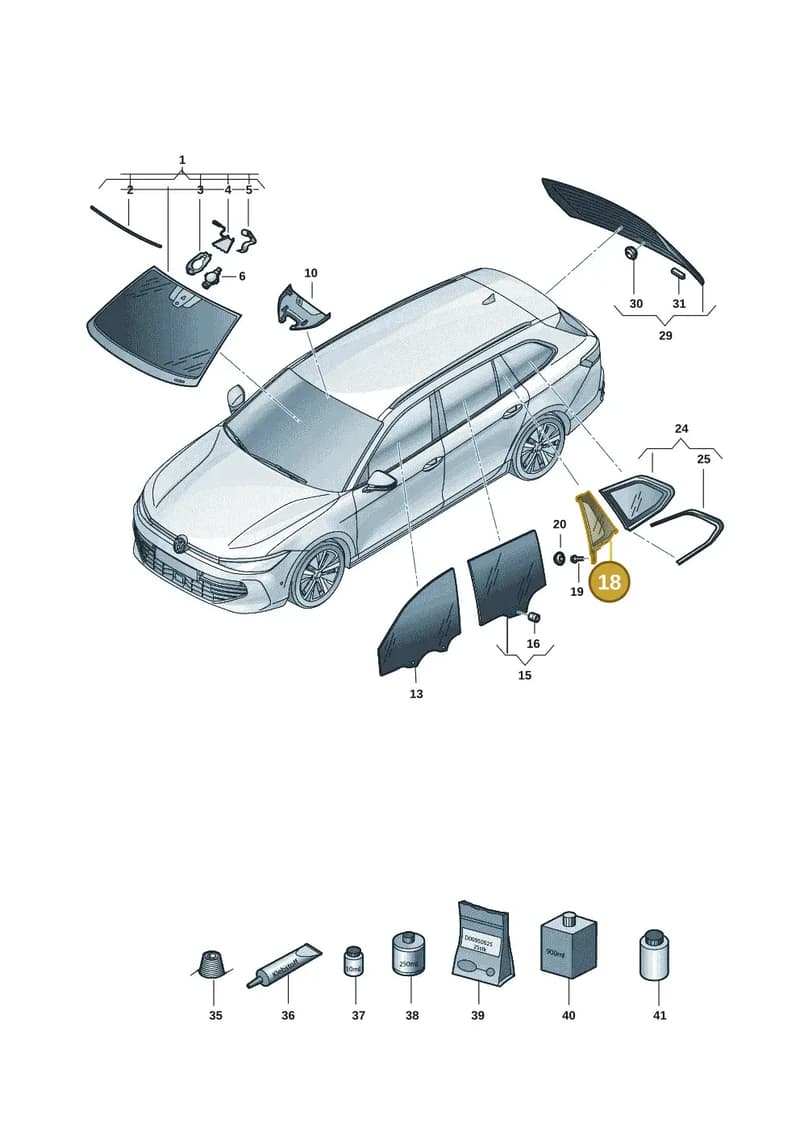 3J0845214C — Volkswagen Passat Estate (2023-2025) diagram 3j0845000, position 18