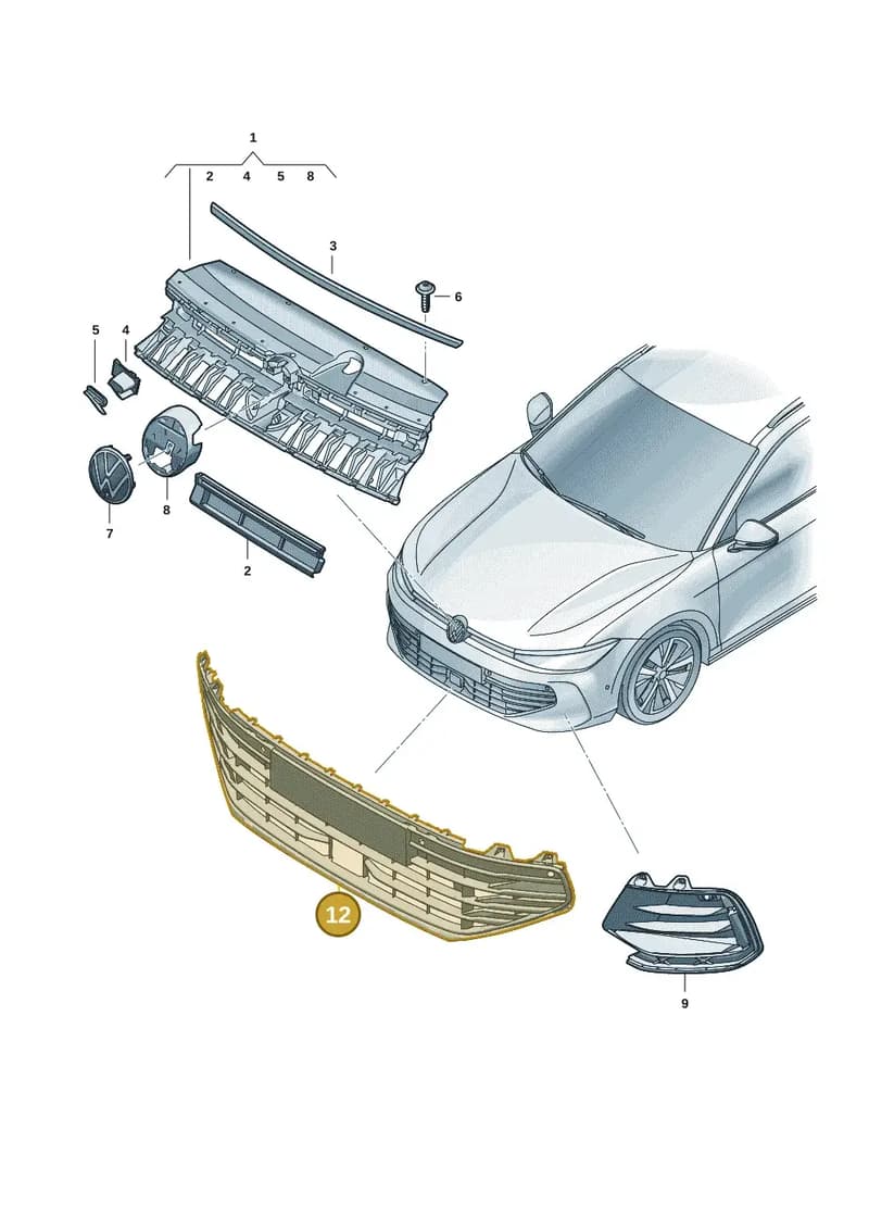 3J0853671RYP — Volkswagen Passat Estate (2023-2025) diagram 3j0853000, position 12