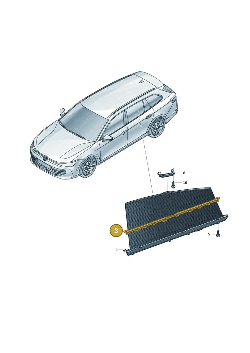 3J08603804PK — Volkswagen Passat Estate (2023-2025) diagram 3j0861200, position 3