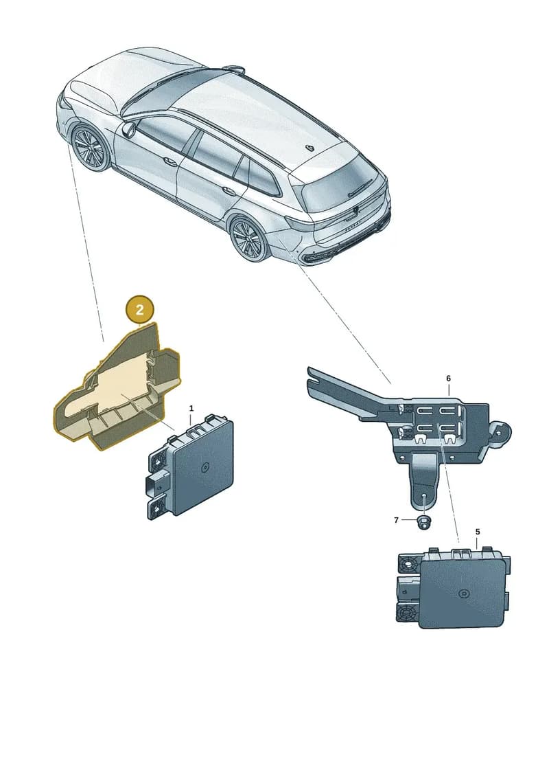 3J0907113A — Volkswagen Passat Estate (2023-2025) diagram 3j0907250, position 2