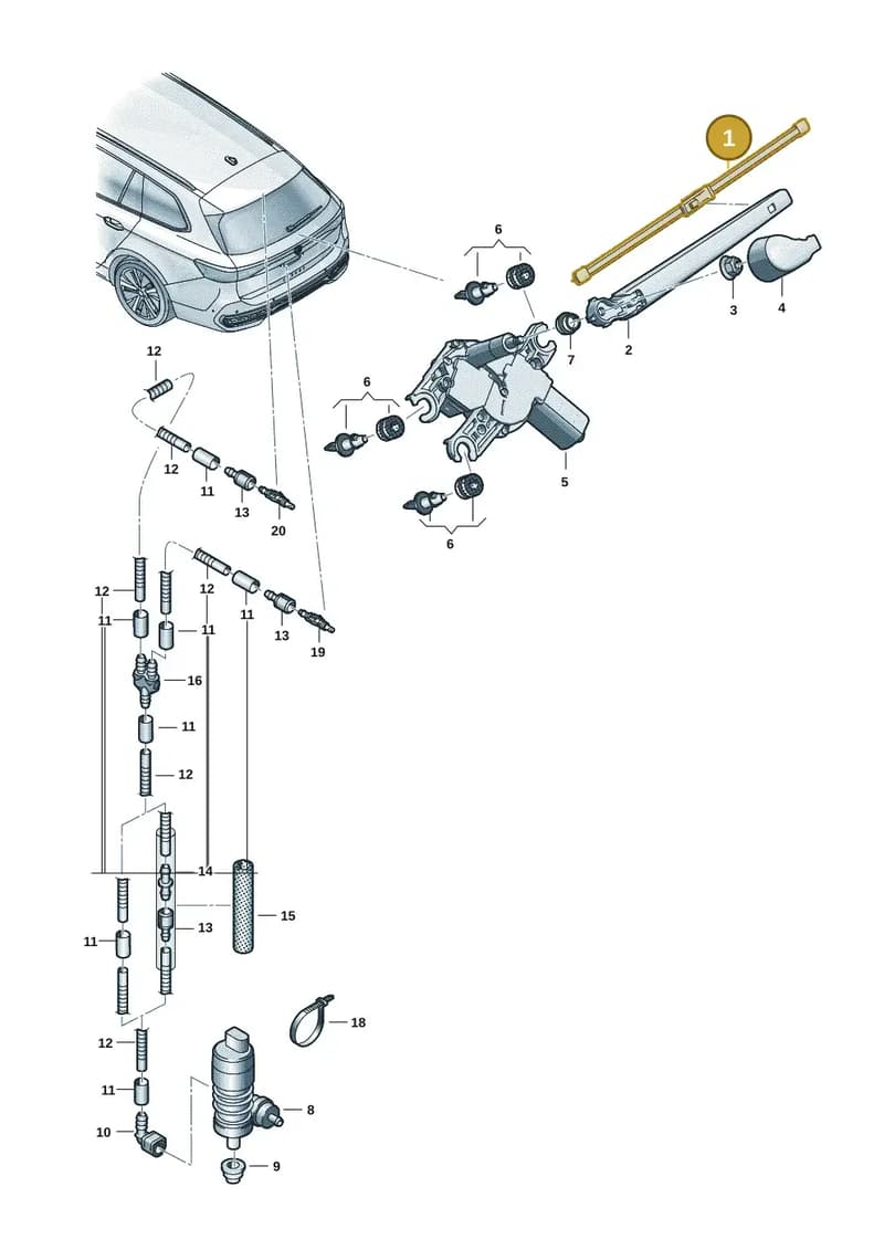 3J0955425 — Volkswagen Passat Estate (2023-2025) diagram 3j0955300, position 1