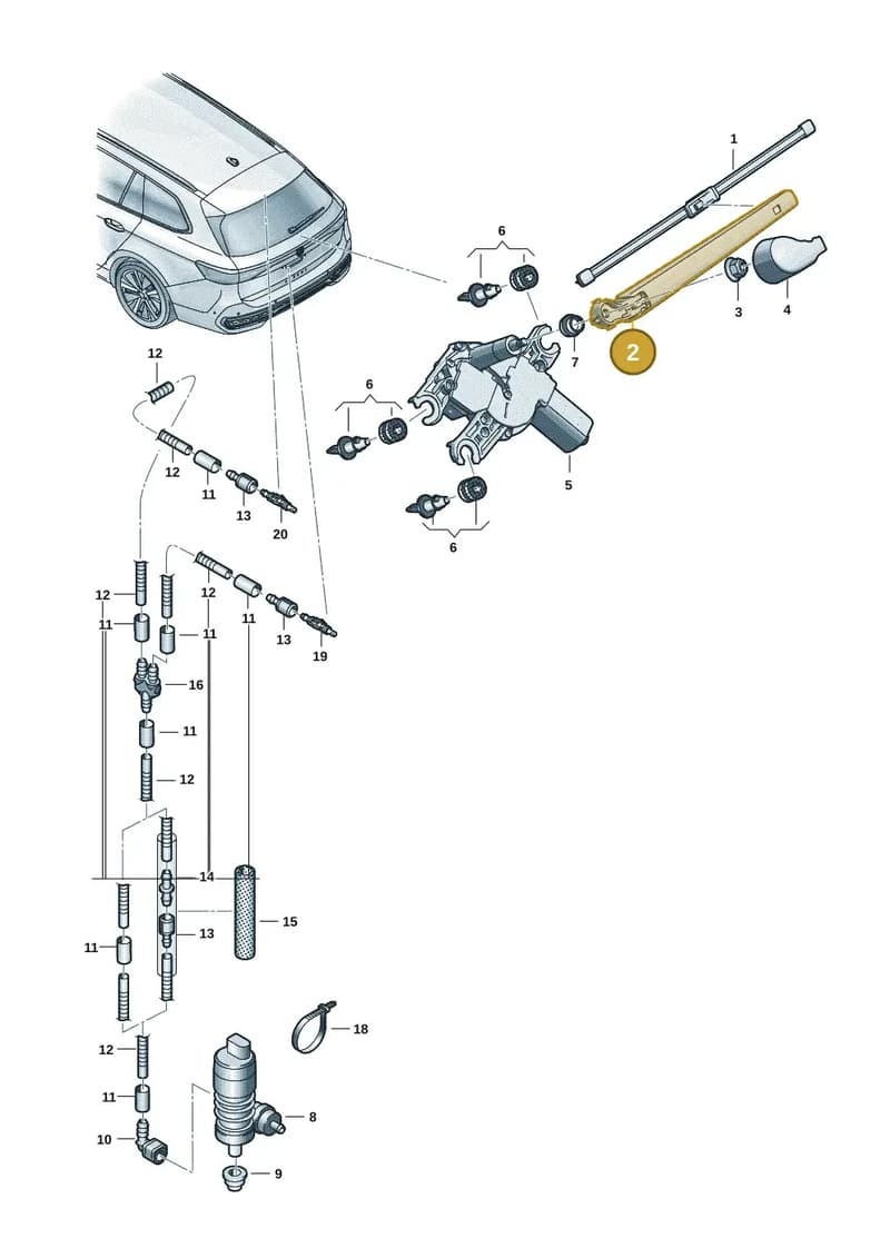 3J09557079B9 — Volkswagen Passat Estate (2023-2025) diagram 3j0955300, position 2