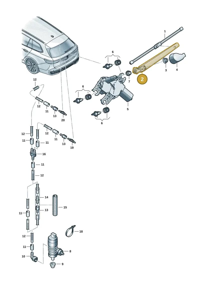 3J0955707 — Skoda Superb Combi (2023-2024) diagram 3j0955300, position 2