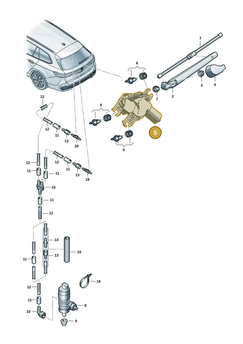 3J0955711A — Skoda Superb Combi (2023-2024) diagram 3j0955300, position 5