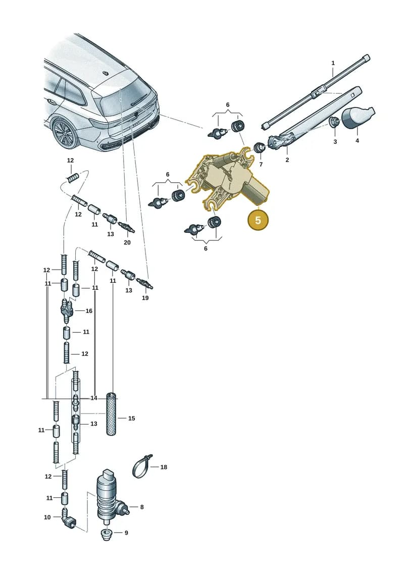 3J0955711A — Volkswagen Passat Estate (2023-2025) diagram 3j0955300, position 5