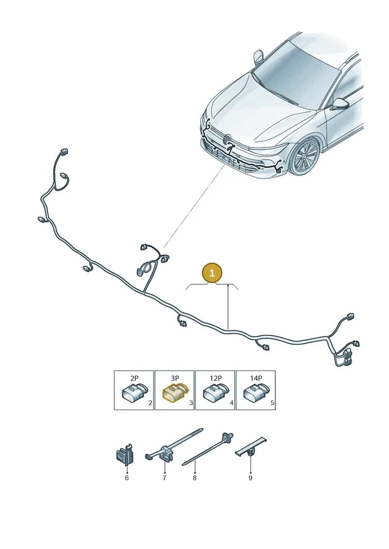 3J0971095P — Volkswagen Passat Estate (2023-2025) diagram 3j0971000, position 1