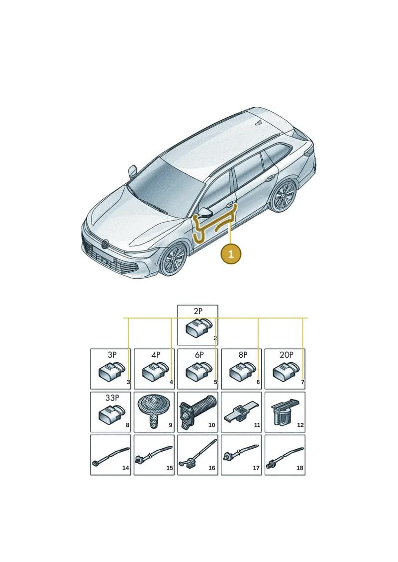 3J0971120 — Skoda Superb Combi (2023-2024) diagram 3j0972300, position 1