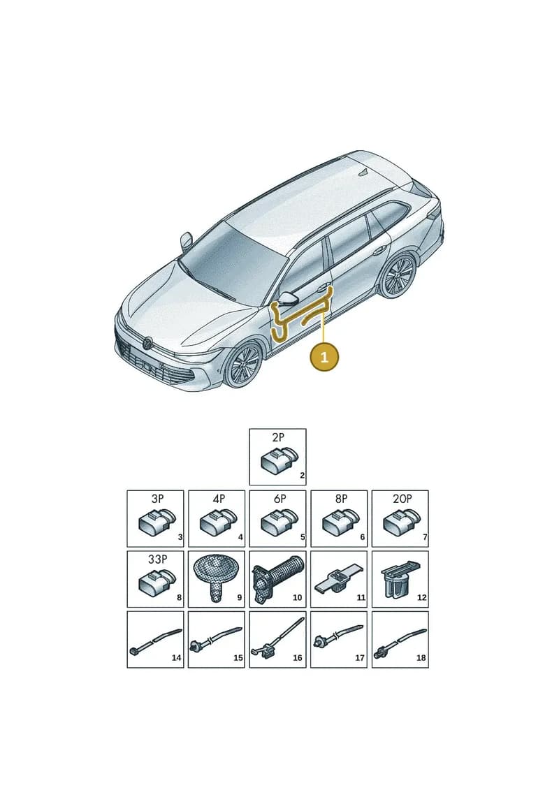 3J0971120AM — Volkswagen Passat Estate (2023-2025) diagram 3j0972300, position 1