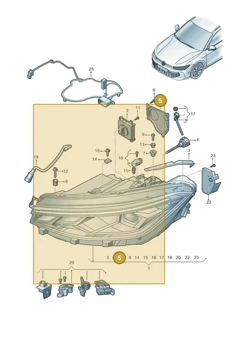 3J0998607 — Volkswagen Passat Estate (2023-2025) diagram 3j0941010, position 5