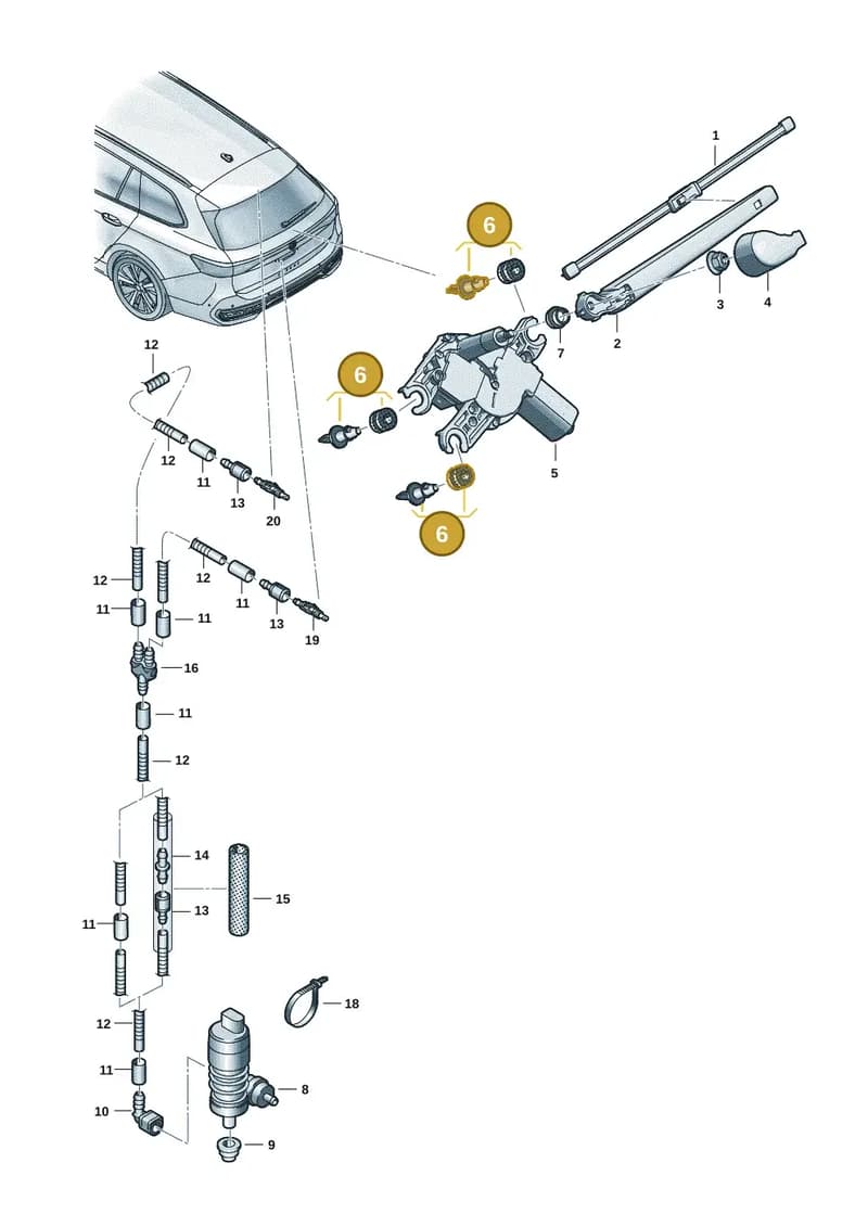 3J0998754 — Skoda Superb Combi (2023-2024) diagram 3j0955300, position 6