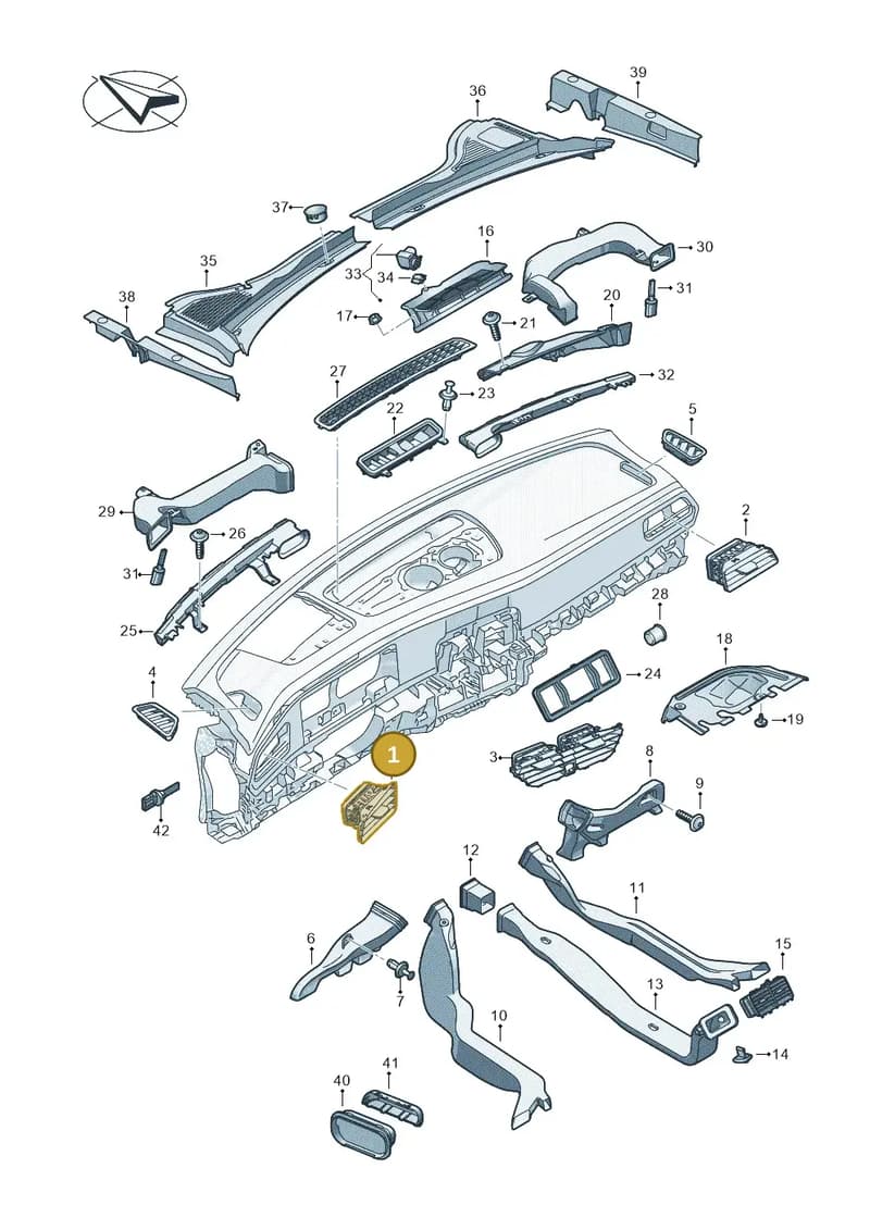 3J1819247BAJX — Volkswagen Passat Estate (2023-2025) diagram 3j0819300, position 1