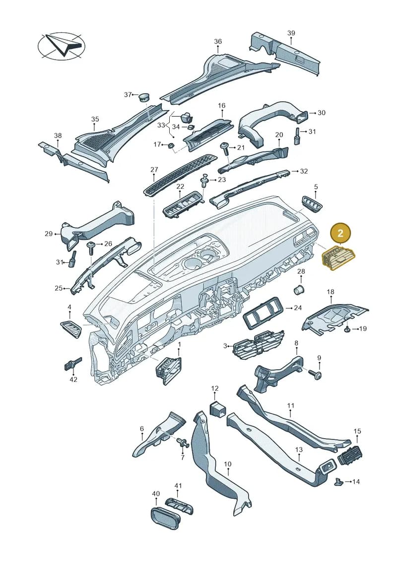 3J1819248AAKE — Volkswagen Passat Estate (2023-2025) diagram 3j0819300, position 2