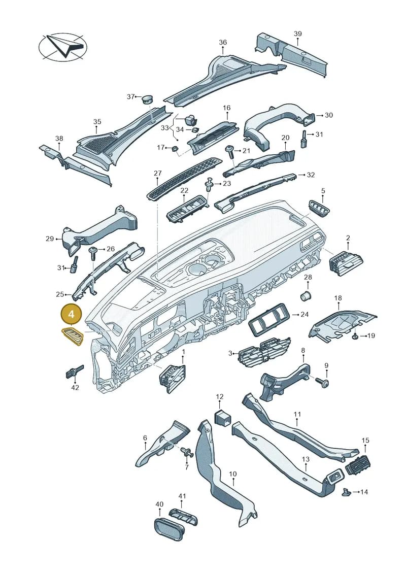 3J18197014PK — Volkswagen Passat Estate (2023-2025) diagram 3j0819300, position 4